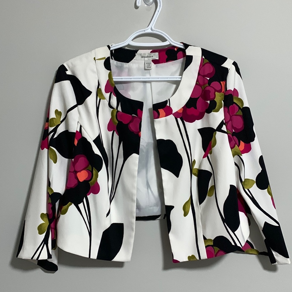 Dress Barn Crop Floral Blazer Size 14W. Vest and skirt sold separately - Picture 1 of 11